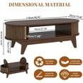 thumbnail image 3 of Fluted Coffee Table with Storage, Modern Coffee Tables, Wood Accent Center Table, Oval with Flip-Top Lids for Living Room Home Office, 3 of 7