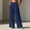 Dark Blue#4, variant on Linen Pants Women Wide Leg Elastic High Waisted Beach Flowy Pants Pull On Dressy Casual Baggy Cotton Linen Slacks(Beige,M)