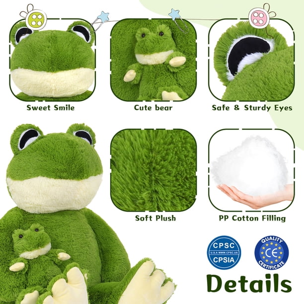 MorisMos Large Frog Stuffed Animals Plush, 39'' Giant Stuffed Frog