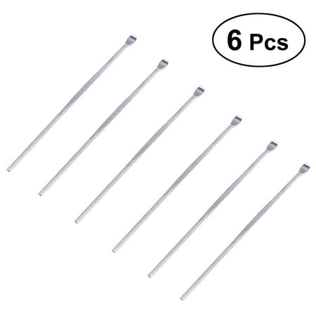 6pcs Stainless Steel Earpicks Curette Ear Wax Remove (Best Way To Remove Ear Wax At Home)