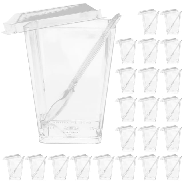 juego de vasos de postre, vasos transparentes para helado, vasos para pudín y aperitivos con cucharas.