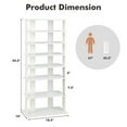 thumbnail image 3 of Pemberly Row 7 Tier Double Rows Shoe Rack Vertical Wooden Organizer White, 3 of 8