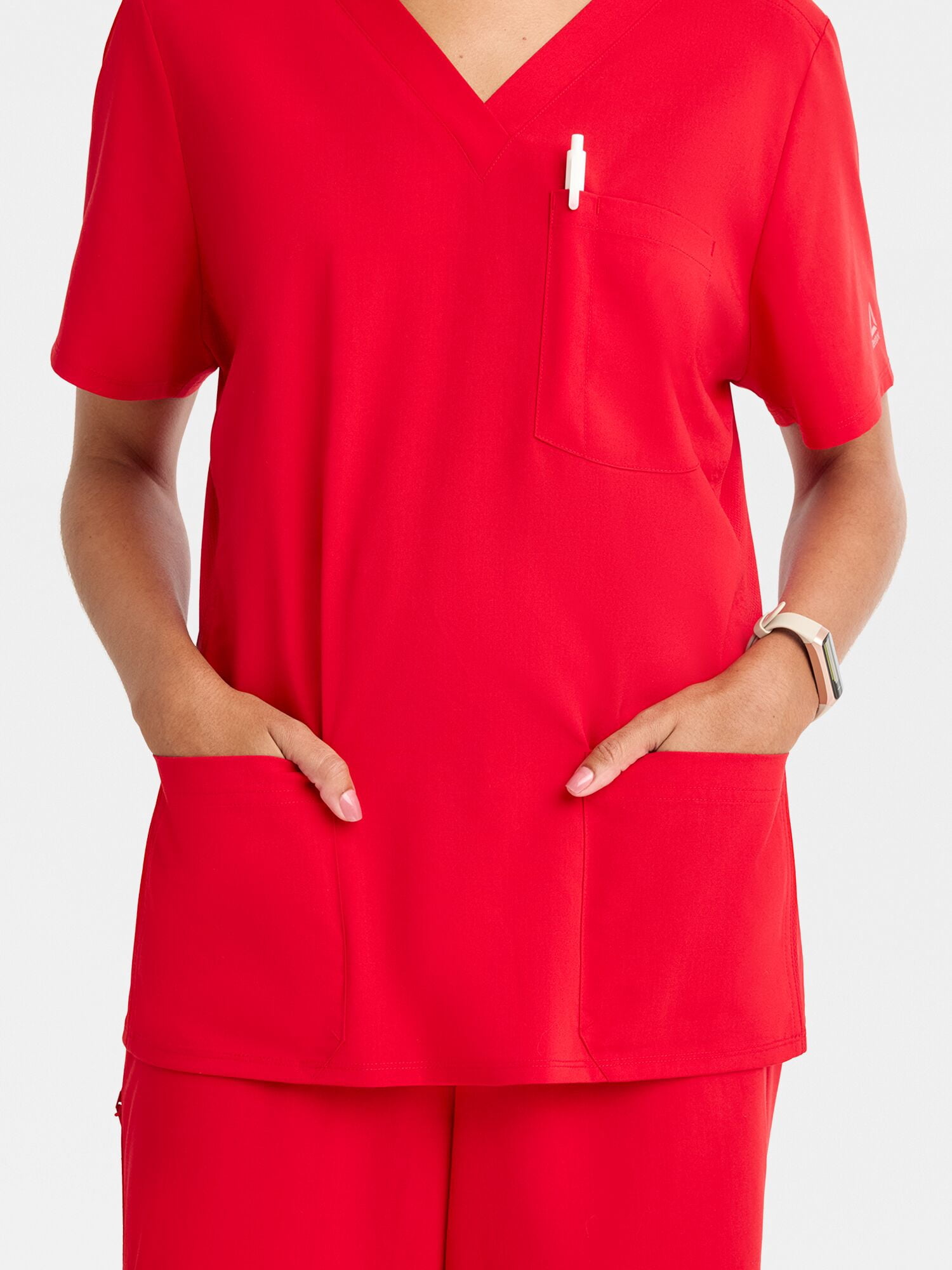 Reebok Women's Tech Comfort 3 Pocket V Neck Scrub Top, 1 Pack, Sizes S - 3XL