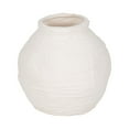 thumbnail image 6 of Ceramic Stoneware Vase - Textured Matte Finish, Round Coastal Decorative Accent for Home, Living Room, Bedroom & Office - Modern Rustic Centerpiece Table Decor - 7" White, 6 of 10