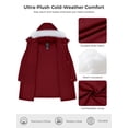 thumbnail image 6 of Wantdo Women's Winter Coat Warm Winter Jacket Recycled Waterproof Jacket Outerwear Coat Wine Red M, 6 of 11