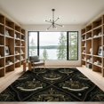 thumbnail image 2 of ODIKA 9'x12' Washable Area Rug Low Pile, Flatwoven, Halloween Witchy Herbal Manuscript Symmetrical Ornaments Moody for Great Room, Indoor Concept, Large Living, 2 of 7
