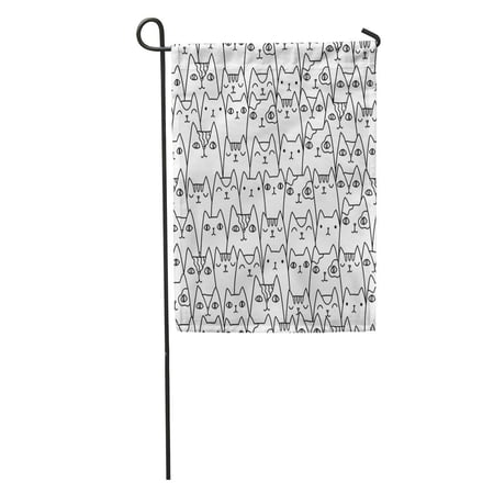 SIDONKU Colorful Kawaii Funny Cats Adorable Kittens Tillable Doodle Able Garden Flag Decorative Flag House Banner 28x40 inch