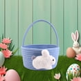 thumbnail image 5 of SeekLGT Bunny Easter Basket Small Cotton Rope Woven Basket with Handle for Holiday Decor Gift and Egg Storage 1 Pc, 5 of 9