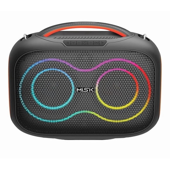 Bocina Portátil Misik MS272 Bluetooth Luces LED Negra