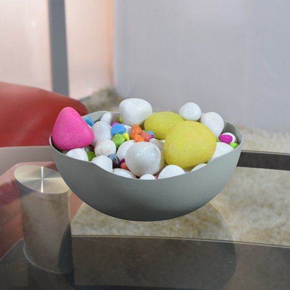 Handmade Decorative Bowls Iron 22x19x8 Cms Ivory, For Decor Room