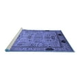 thumbnail image 2 of Ahgly Company Machine Washable Indoor Square Oriental Blue Industrial Area Rugs, 6' Square, 2 of 4