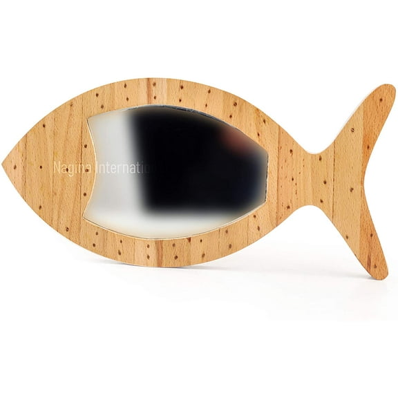 Nagina International Nautical Fish Decor Mirror Wall Hanging | Bathroom Sculptures (5 x 10 Inches)