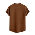 thumbnail image 3 of TSADFHJI T-Shirts pour Hommes Manches Courtes Graphique Automne Hommes Texture Embossée Impression Poche Cachée Col Rond T-Shirt Ample Décontracté T-Shirt TTTTG Café, 3 of 7