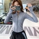 thumbnail image 2 of Chaqueta deportiva de manga larga para mujer, camisa de Yoga y Fitness con cremallera, Top cálido para gimnasio, ropa deportiva para correr, abrigos, ropa de entrenamiento para mujer, 2 of 5