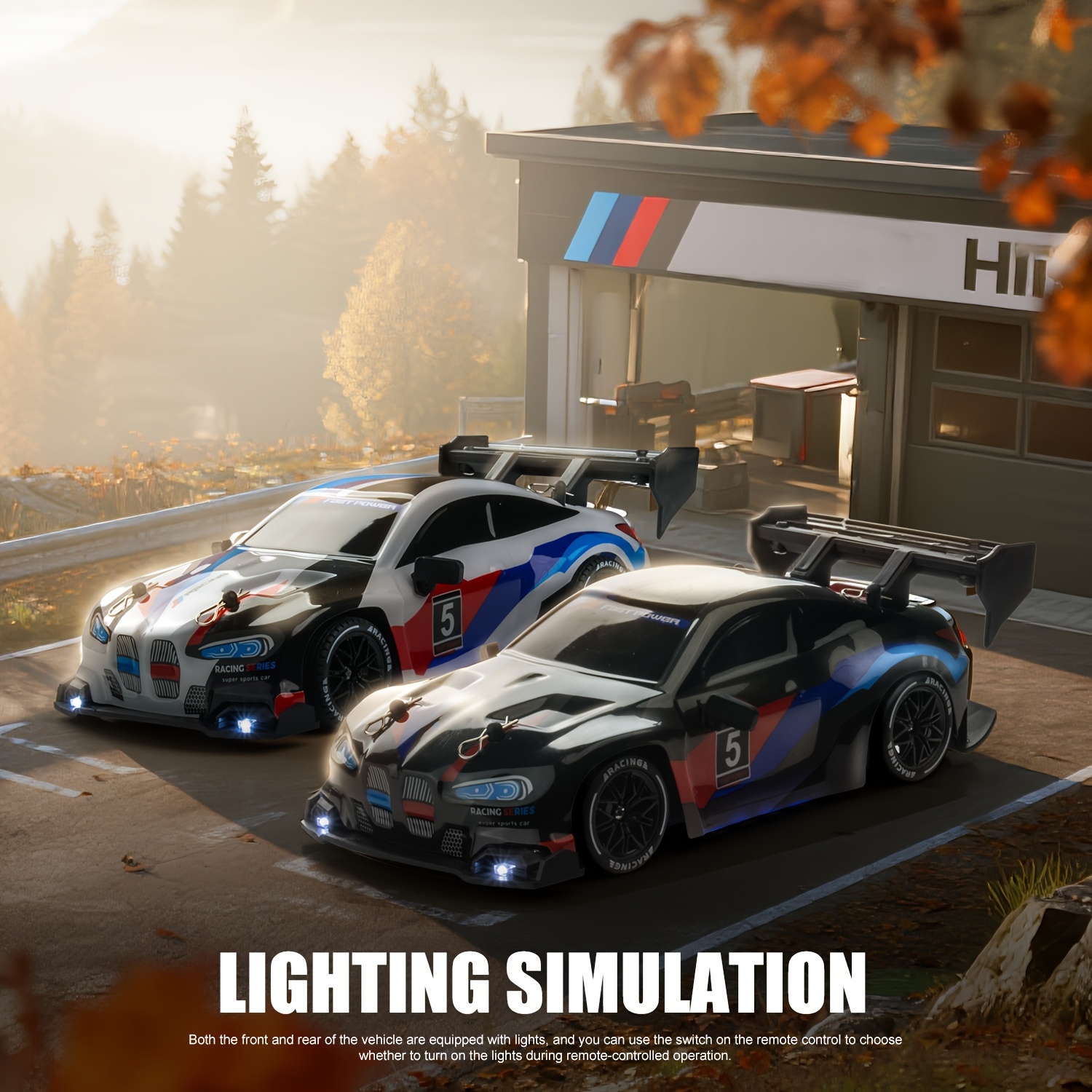 ATJIA 1:24 Scale 4WD Remote Control Cars Vehicle RC Drift Car 2.4GHz 30KM/H High Speed Racing Sport Toy Cars with LED Lights