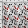 thumbnail image 3 of oneOone Cotton Silk White Fabric Rooster Cock Sewing Fabric By The Yard Printed Diy Clothing Sewing Supplies 42 Inch Wide-C6, 3 of 6