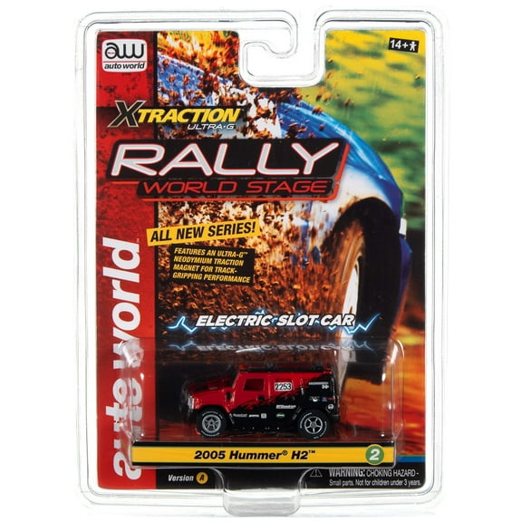 Auto World Xtraction Rally World Sc80 R3 Slot Car 2005 Hummer H2 Red Sr A