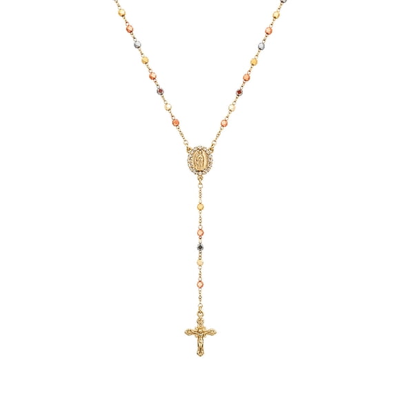 MOON & SELF Rosario Madre Divina Triple Baño Oro 18k Virgen de Guadalupe