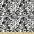 thumbnail image 1 of Tribal Sofa Upholstery Fabric by the Yard, Monochrome Pattern of Triangular Shapes Ethnic Motifs in Boho Style Print, Decorative Fabric for DIY and Home Accents, Charcoal Grey White by Ambesonne, 1 of 5