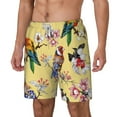 thumbnail image 2 of Uemuo Beautiful Bright Birds And Flowers Pattern Mens Swim Trunks Quick Dry Board Shorts with Mesh Lining, Stretch Beach Shorts Quick Dry No-Chafing Board Shorts-X-Large, 2 of 9
