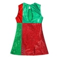 thumbnail image 4 of iiniim Girls Sequin Color Block Christmas Dance Dress Costume Xmas Party Green 6, 4 of 7