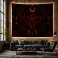 thumbnail image 6 of Intricate Moth Within an Ornate Oval of Moons and Stars, Mystical Gothic for Dark Art Lovers, Insect Symbol Art, Halloween Gift, Tapestry Wall Hanging for Bedroom and Dorm, 6 of 7