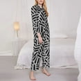 thumbnail image 4 of Disketp Pajamas Set Long Sleeve Sleepwear Womens Button Down Nightwear Pj Sets-Weave Geometric, 4 of 9
