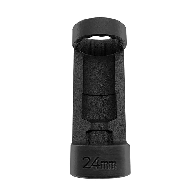 Llave de vaso para tuerca del puntal, herramienta de reparación de automóviles, herramienta de vaso para puntal de suspensión de accionamiento de 12 puntos y 1/2 pulgadas(24 mm, negro)