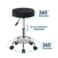 thumbnail image 3 of Alden Design Adjustable PU Salon Spa Stool with Wheel for Tattoo/Massage, Black, 3 of 9