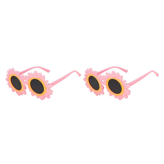 Minnieouse Gafas de protección solar Elementos de carcasa de PC Ropa Gafas de fiesta Decoraciones redondas Ropa de sol para niños Playa de verano Rosa 2piezas Minnieouse CBP263153