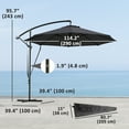 thumbnail image 3 of Outsunny Parasol Déporté de Patio 9,5 Pieds avec Sangle Coupe-Vent, Housse, UPF50+, Gris, 3 of 10