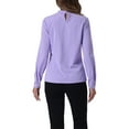 thumbnail image 3 of INSPIRE CHIC Women's Elegant Stand Collar Work Office Long Sleeve Blouse Shirts, 3 of 5