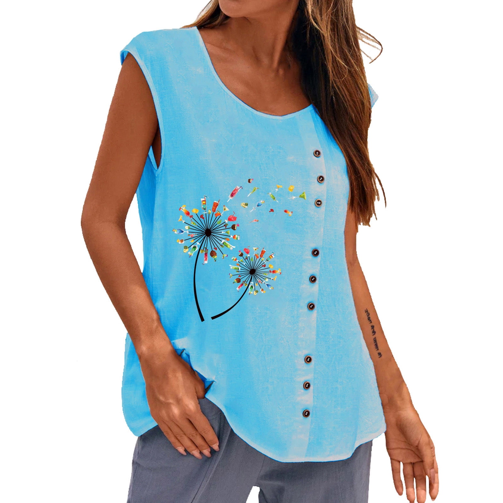 Womens Summer Casual Cotton Linen Vest Top Sleeveless Blouse Tank Tops T-Shirt 