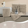 thumbnail image 5 of Jessy Home 12 Pack Dark Camel W Stripe Washcloths for Bathroom 13x13 Inch Ultra Soft Hand Face Towels, 5 of 7
