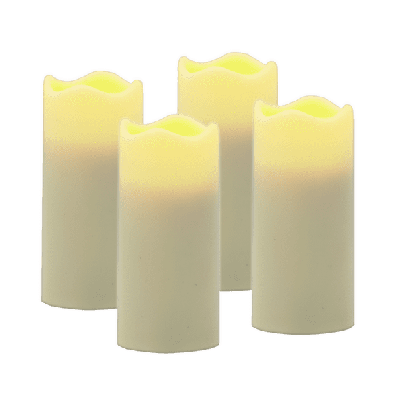 4-Piece 2-AA Battery Wax-Free Pacific Accents Flameless Votive Candles with Daily Timer