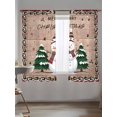 thumbnail image 5 of Christmas Snowman Sheer Curtains 72 Inch Long 2 Panels, Winter Pine Trees Xmas Snow Wood Grain Light Filtering Rod Pocket Semi Sheer Curtains, Sheer Voile Drapes for Living Room Bedroom, 52"x72", 5 of 5