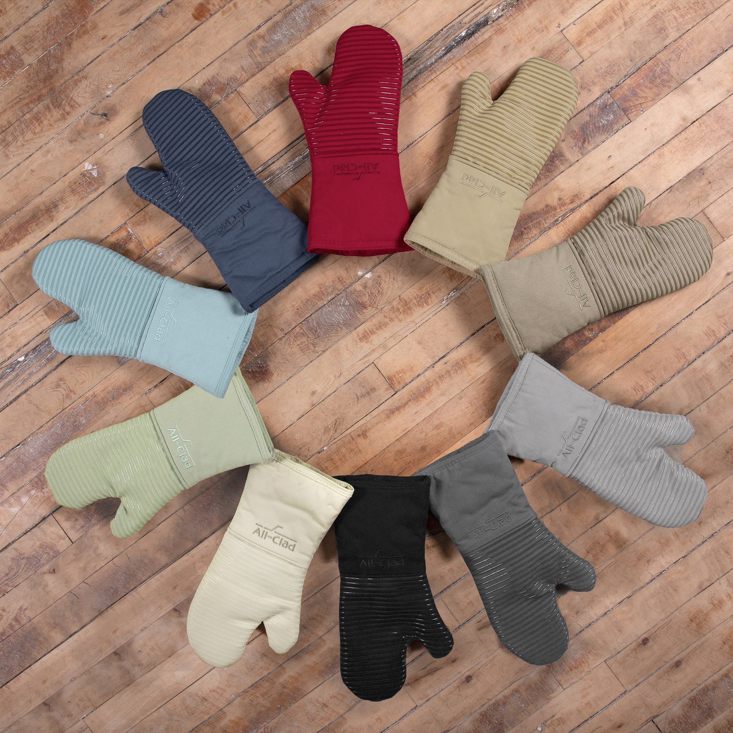 All-Clad Premium Silicone Oven Mitts, 2-Pack, Indigo