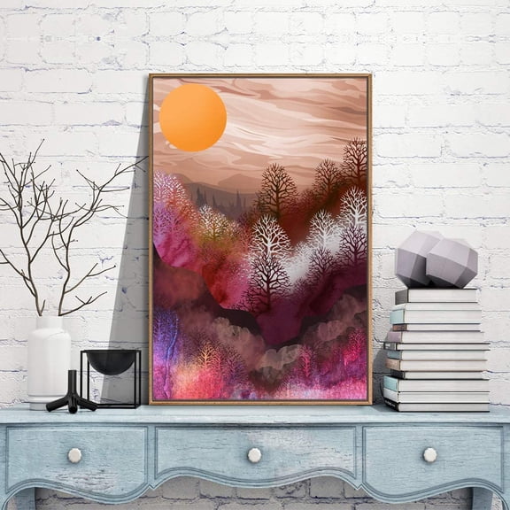 IDEA4WALL Framed Canvas Wall Art for Living Room, Bedroom Nordic Style Mountains Canvas Prints for Modern Home Decoration Ready to Hang