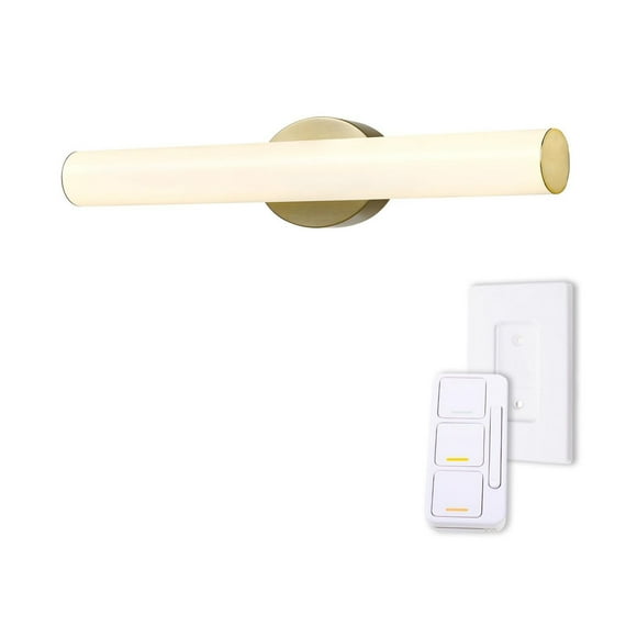 Globe Electric 24" Brass Dimmable Color Adjustable LED Integrated Modern Style Vanity Light with Dimmer Remote