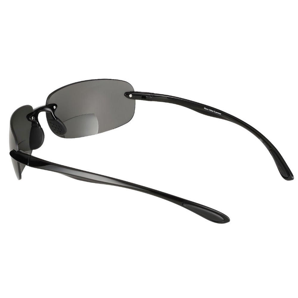 "The Influencer" Bifocal Sunglasses - Lightweight Unisex Reading Sunglasses - Black - 3.00