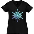 thumbnail image 3 of Inktastic Christmas Blue Ice Snowflake Women's Plus Size V-Neck T-Shirt, 3 of 5