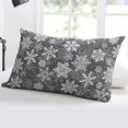 thumbnail image 5 of Grey Snowflake Christmas Throw Pillow Cover 20 x 36 Inch Decorative Pillow Cover Xmas Winter Abstract Art Lumbar Pillowcase Seasonal Rectangle Cushion Case for Couch Sofa Bed Living Room, 5 of 7