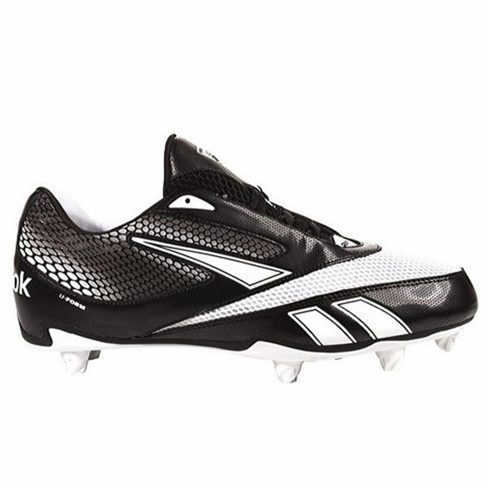 REEBOK MEN'S UFORM 4SPEED LOW M4 BLACK WHITE MOLDED FOOTBALL CLEATS 14 M