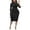 Black, variant on Sngxgn Dresses for Women Front Tie Cap Sleeves V Neck Midi Bodycon Dress(Brown,XXL)