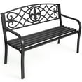 thumbnail image 6 of Costway Patio Garden Bench Park Yard Outdoor Furniture Steel Slats Porch Chair Seat, 6 of 10