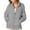 Gray, variant on LEAVINGSUO Winter Coats for Women Womens Tops Plus Women's Loose Pure Color Long Sleeve Casual Zipper Tops Blouse with Pocket Sweatshirt Jackets