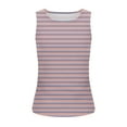 thumbnail image 4 of Homenesgenics Tank Tops for Women under $5 Women's Tank Summer Sleeveless Round-Neck Slim Fitted Blouse Side Ruched Basic Stripe Printed Tees Shirts Pink S, 4 of 5
