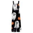 thumbnail image 6 of HAJWOH Halloween Pants Women Print Linen Cotton Jumpsuits Rompers Plus Size Loose Fit Jumpers Pants with Pockets(Black,M), 6 of 6