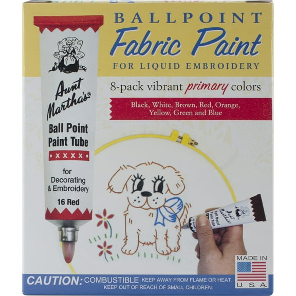 Aunt Martha's Ballpoint Paint Tubes 1oz 8 different Primary Colors