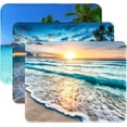 thumbnail image 1 of 3 Pack Small Mouse pad Beach Square Mouse Mat for Wireless Mouse Office Computer Mousepad for Desk Mat Laptop with Non-Slip Rubber Base (Sea), 1 of 7
